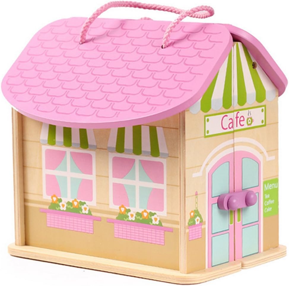 Casuta pentru papusi, Zola®, cafenea, 2 omuleti si accesorii, din lemn, 19x16x25.5 cm Casuta pentru papusi, Zola®, cafenea, 2 omuleti si accesorii, din lemn, 19x16x25.5 cm